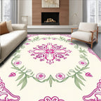 Framed Floral Vine Design Rug