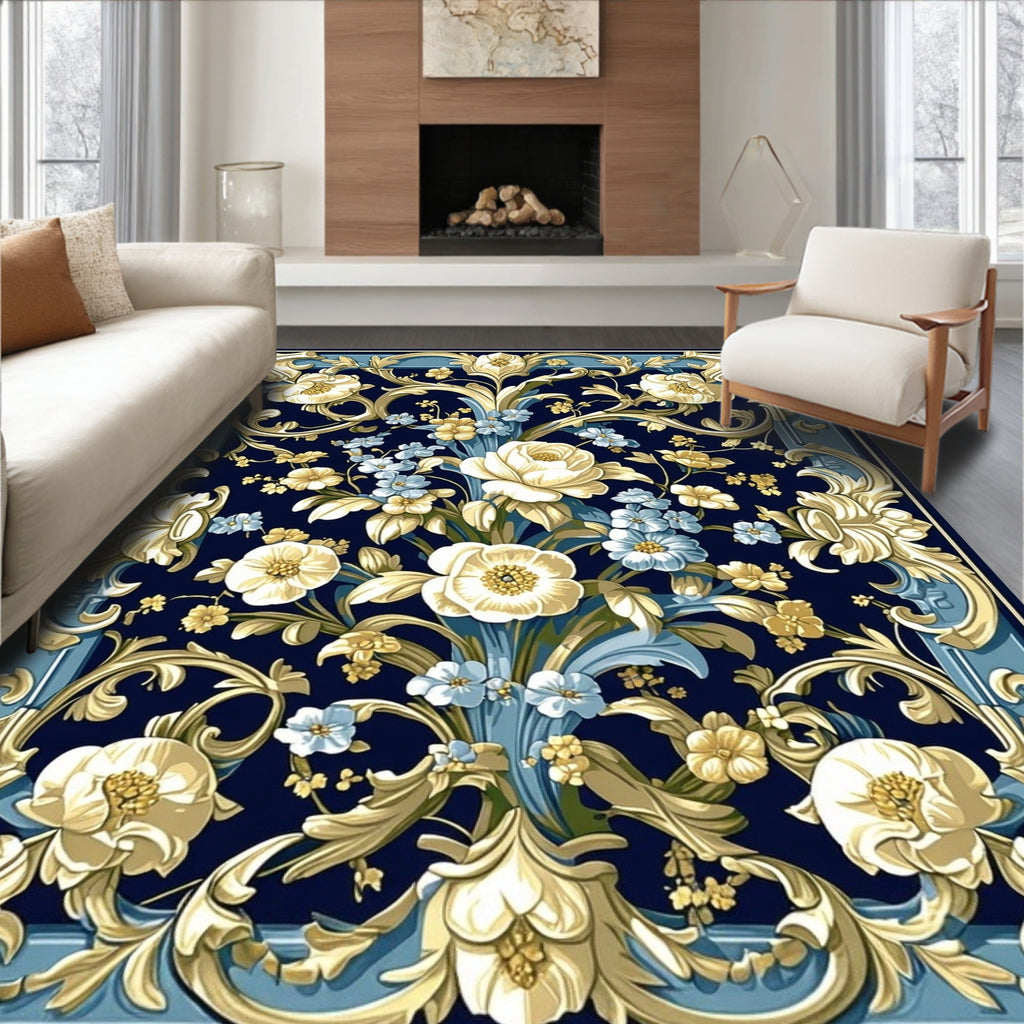 Classic Floral Scrollwork Pattern Rug