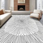 Radial Burst Abstract Line Art Rug