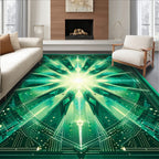 Green Geometric Crystal Radiance Rug