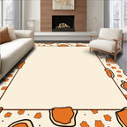 Warm Orange Abstract Blob Pattern Rug