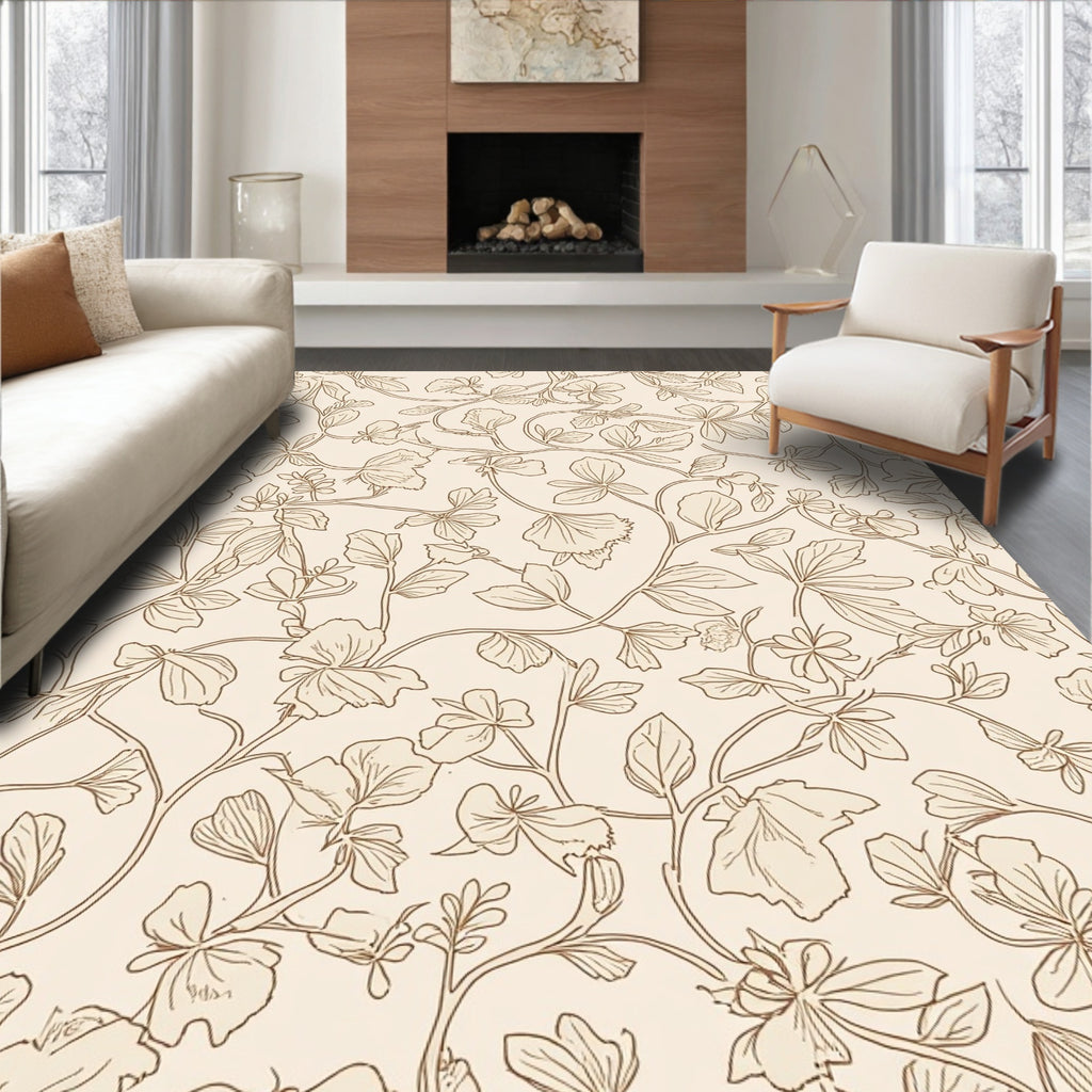 Vintage Botanical Vine Pattern Rug