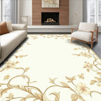 Elegant Floral Vines on Cream Rug