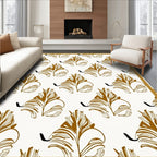 Elegant Abstract Leaf Pattern Rug