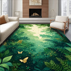 Enchanted Forest Butterflies Gold Dust Rug