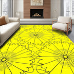 Bold Yellow Daisy Floral Design Rug