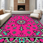 Vibrant Floral Mandala Pattern Rug