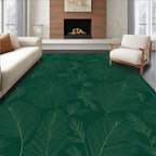 Botanical Line Art Green Pattern Rug