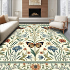 Floral Butterfly Garden Pattern Rug