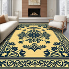 Classic Floral Leaf Border Design Rug