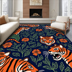 Bold Tiger floral pattern Rug