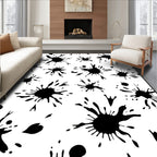Black Splatter Pattern Design Rug