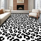 Black White Animal Print Rug