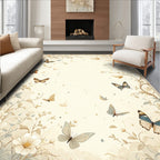 Nature Inspired Butterfly Floral Pattern Rug
