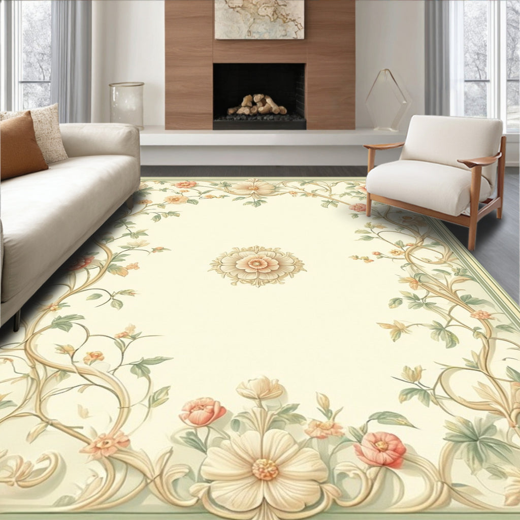 Floral Vine With Center Medallion Rug