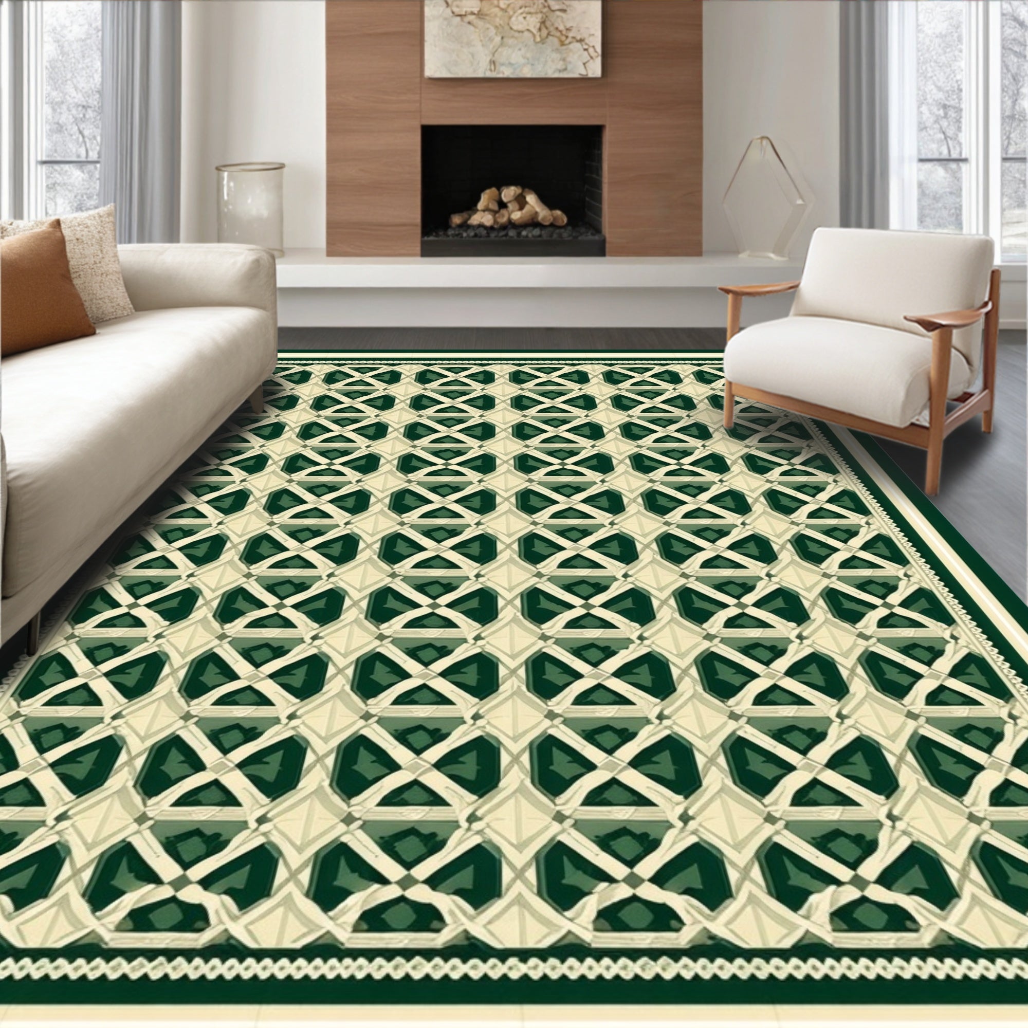 Geometric lattice pattern Rug