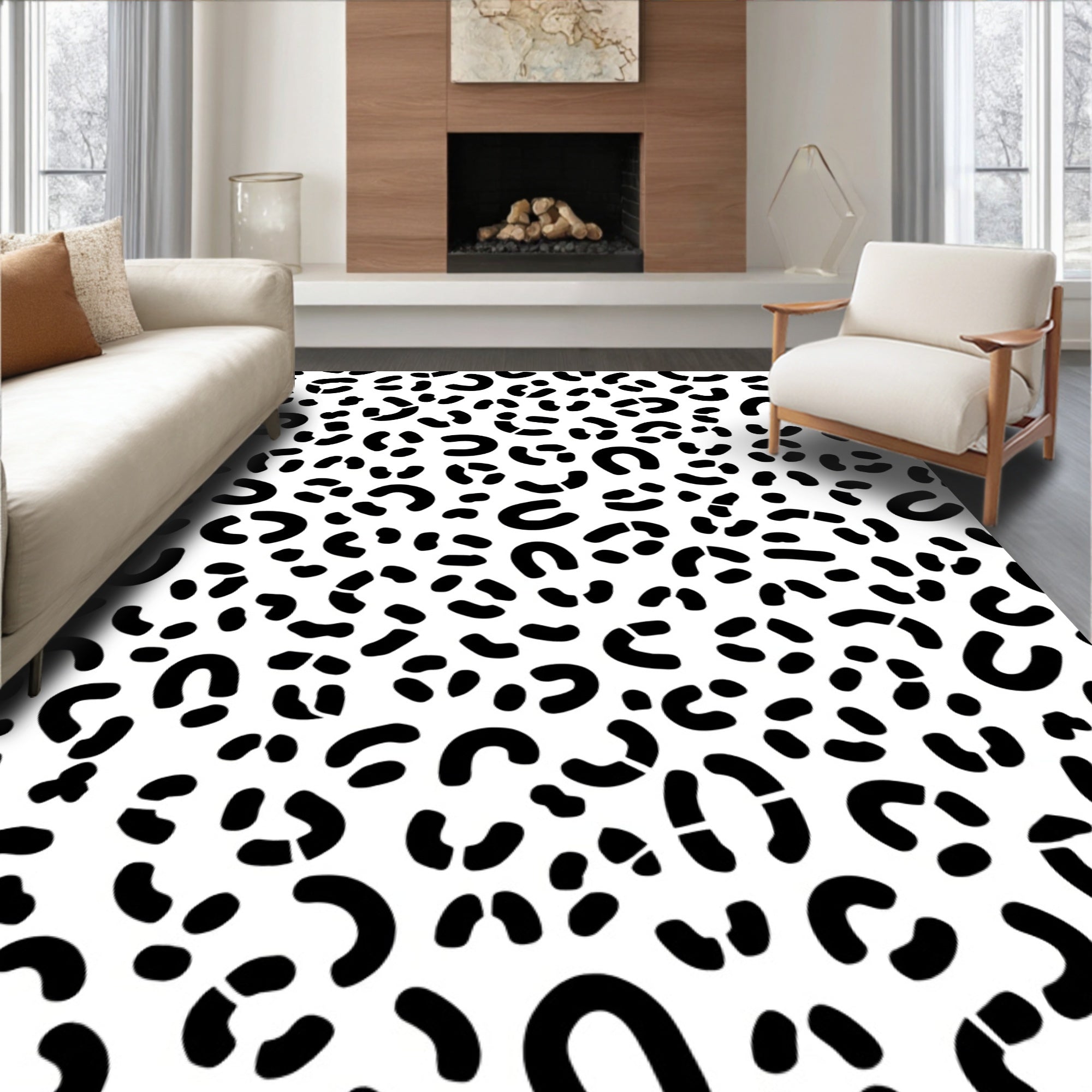 Abstract Spotted Graphic Pattern Rug