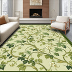 Green Floral Vine Pattern Rug