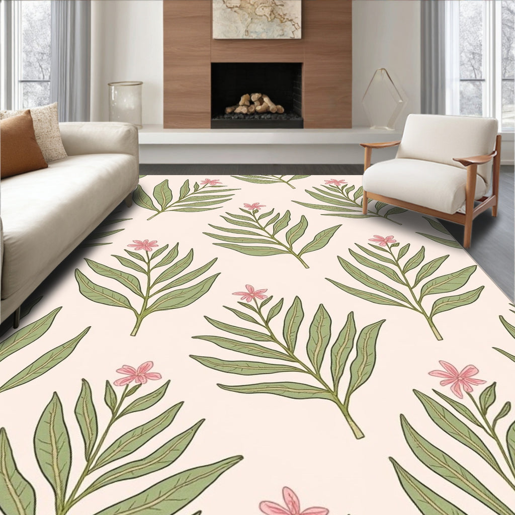 Leaf And Flower Pattern Rug