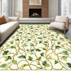 Botanical Vine With Green Leaves Rug