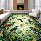Forest Birds Lush Greenery Rug