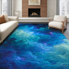 Cosmic Nebula Swirls Abstract Design Rug
