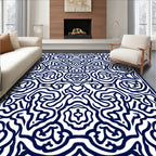 Intricate Blue Abstract Pattern Rug