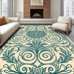 Floral Swirls Patterned Aesthetic Rug