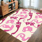 Abstract Pink Swirls Pattern Rug