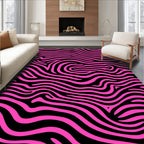 Bold Pink Zebra Pattern Rug