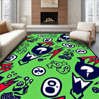 Graffiti Bold Red Cartoon Mashup Rug