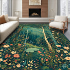 Enchanted Forest Floral Tapestry Rug