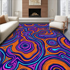 Vibrant Wavy Funky Doodle Rug