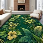 Lush Tropical Foliage Flower Design Rug