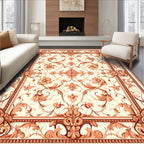 Elegant Floral Scroll Pattern Rug
