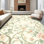 Delicate Pink Floral Vine Pattern Rug