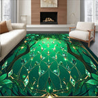 Enchanted Emerald Forest Crystal Vines Rug