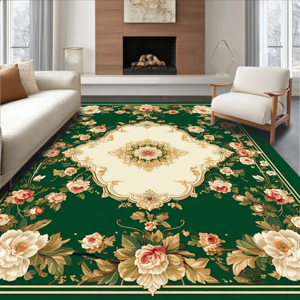 Floral Scrollwork Motif Rug