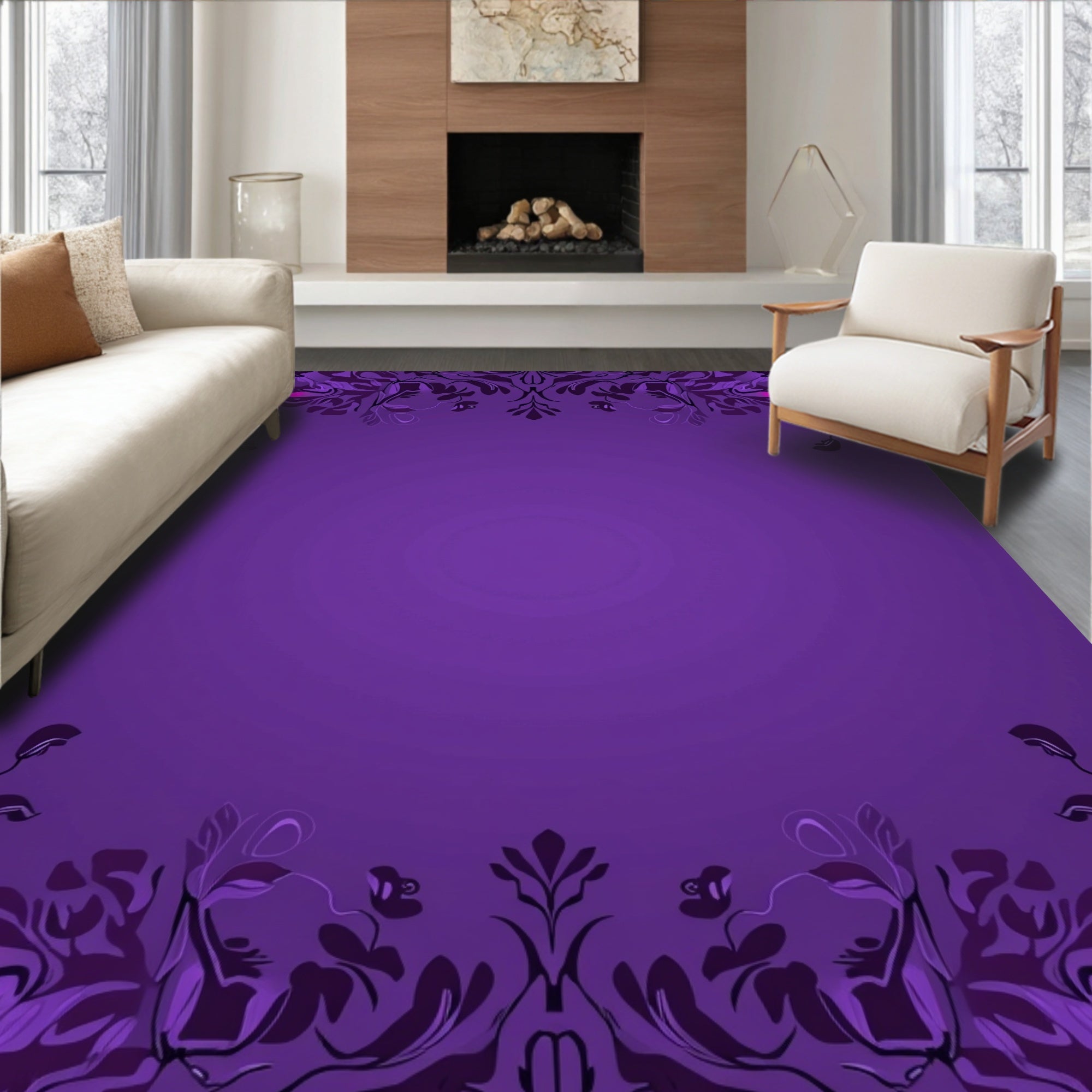 Regal Floral Vines Pattern Rug