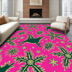 Flying Creatures Green Botanical Explosion Rug