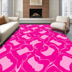 Abstract Pink Flowing Swirls Rug