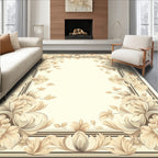 Elegant Floral Scrollwork Frame Design Rug
