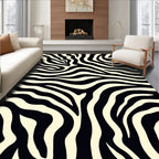 Bold Black and Cream Zebra Rug