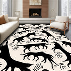 Bold Abstract Animal Silhouette Pattern Rug