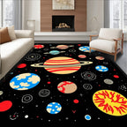 Cosmic Planets and Stars Black Rug