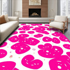 Whimsical Pink Blob Pattern Design Rug