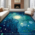 Dreamy Celestial Forest Moonscape Rug