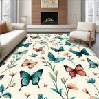 Whimsical Butterflies Floral Delight Rug