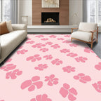 Pink Floral Patterned Pastel Rug
