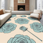 Dusty Rose Floral Pattern Rug